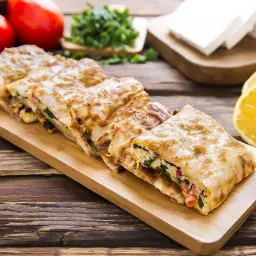 Salty Cheese Mutabbaq With Meat
